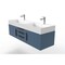 Castello Usa Amazon 60" Wall Mounted Blue Vanity With White Top And Black Handles CB-MC-60BLU-BL-2056-WH - alternate 5
